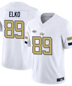 Chris Elko Jersey #89 Georgia Tech Yellow Jacket College Football Edition White
