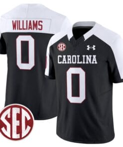 Debo Williams Jersey #0 South Carolina Gamecocks Football 1980 Throwback Vapor Limited SEC Patch Black ALternate
