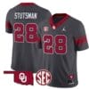 Danny Stutsman Jersey #28 Oklahoma Sooners Football Throwback Vapor Limited Stitched Anthracite
