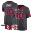 Ethan Downs Jersey #40 Oklahoma Sooners Football Throwback Vapor Limited Stitched Anthracite