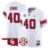 Ethan Downs Jersey #40 Oklahoma Sooners Football Throwback Vapor Limited Stitched White