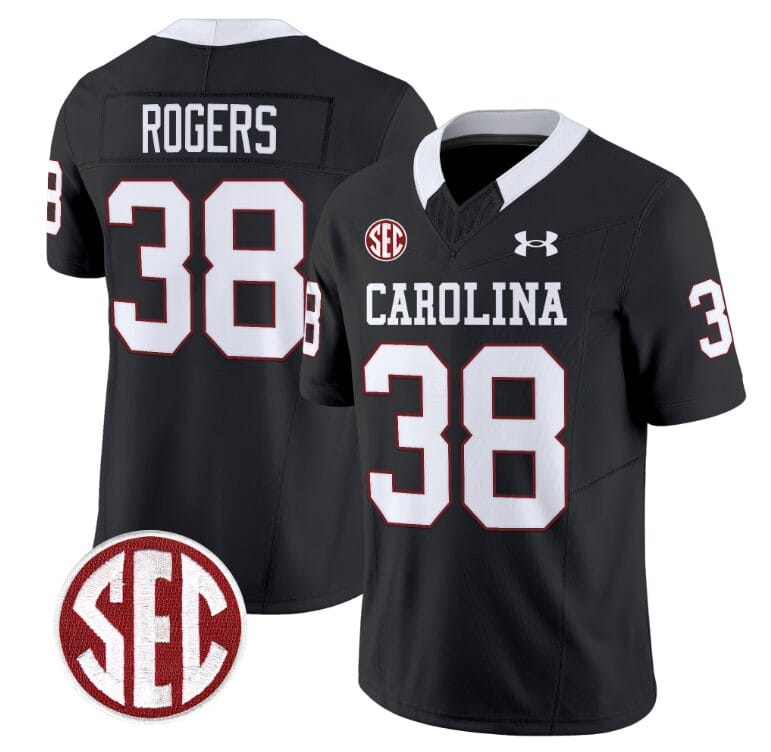 George Rogers Jersey #38 South Carolina Gamecocks Football 1980 Throwback Vapor Limited SEC Patch Black 8 George Rogers Jersey #38 South Carolina Gamecocks Football 1980 Throwback Vapor Limited SEC Patch Black