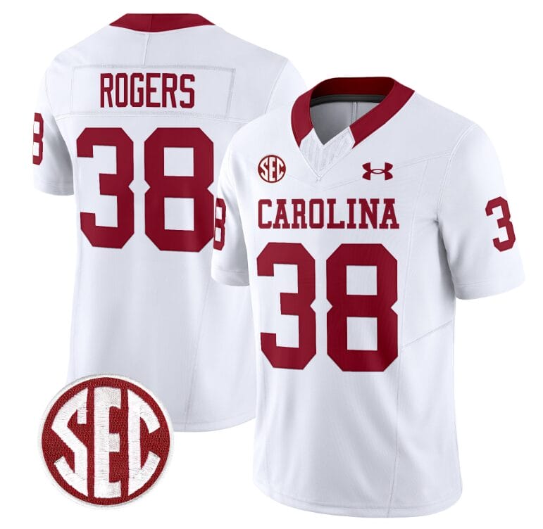 George Rogers Jersey #38 South Carolina Gamecocks Football 1980 Throwback Vapor Limited SEC Patch White 8 George Rogers Jersey #38 South Carolina Gamecocks Football 1980 Throwback Vapor Limited SEC Patch White