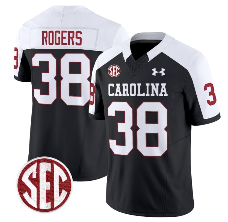 George Rogers Jersey #38 South Carolina Gamecocks Football 1980 Throwback Vapor Limited SEC Patch Black Alternate 8 George Rogers Jersey #38 South Carolina Gamecocks Football 1980 Throwback Vapor Limited SEC Patch Black Alternate
