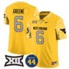 Garrett Greene Jersey #6 West Virginia Mountaineers 2024 Vapor Limited Football Honor Jerry West Stitched Goal