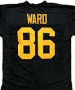 Hines Ward Jersey Pittsburgh Steelers Custom Throwback Football Black with Gold Letters