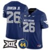 Justin Johnson Jr Jersey #26 West Virginia Mountaineers 2024 Vapor Limited Football Honor Jerry West Stitched Navy