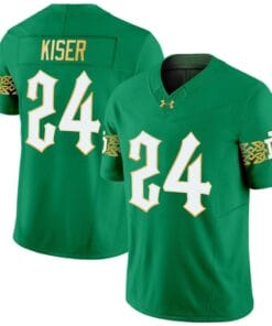 Jack Kiser Jersey #24 Notre Dame Fighting Irish 2024 Vapor Limited College Football Green