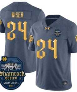 Jack Kiser Jersey #24 With Name Notre Dame Fighting Irish 2024 Shamrock Series Uniform College Football