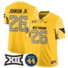 Justin Johnson Jr Jersey #26 West Virginia Mountaineers 2024 Vapor Limited Football Honor Jerry West Stitched Gold
