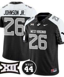 Justin Johnson Jr Jersey #26 West Virginia Mountaineers 2024 Vapor Limited Football Honor Jerry West Stitched Alternate