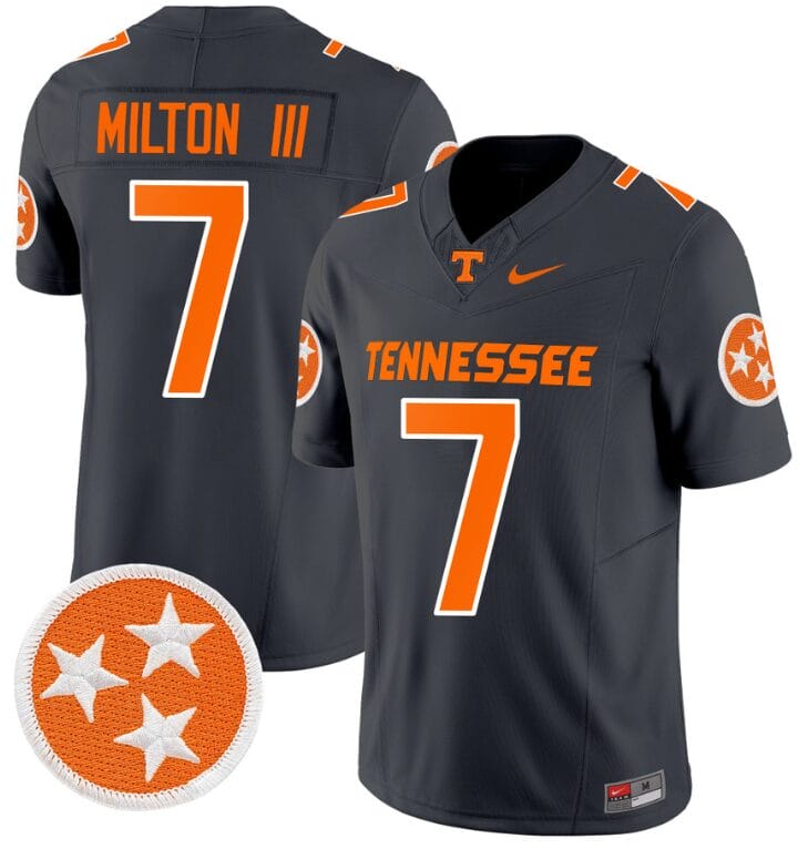 Joe Milton III Jersey #7 Tennessee Volunteers Vapor Limited College Football Smoke Grey 8 Joe Milton III Jersey #7 Tennessee Volunteers Vapor Limited College Football Smoke Grey