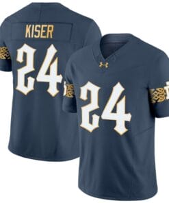Jack Kiser Jersey #24 Notre Dame Fighting Irish 2024 Vapor Limited College Football Blue Gray