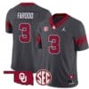 Jalil Farooq Jersey #3 Oklahoma Sooners Football Throwback Vapor Limited Stitched Anthracite