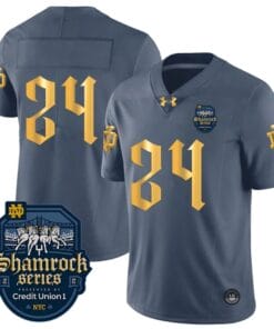 Jack Kiser Jersey #24 No Name Notre Dame Fighting Irish 2024 Shamrock Series Uniform College Football