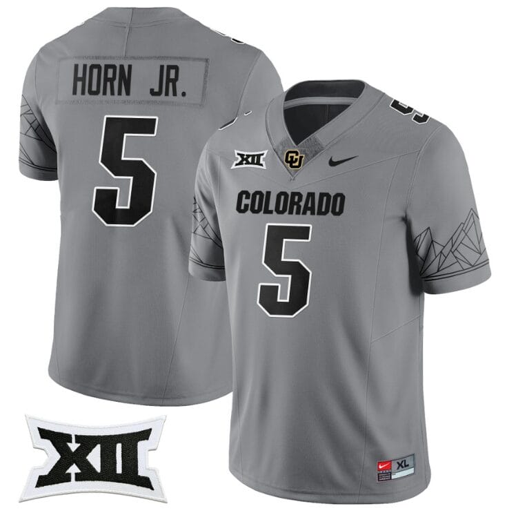 Jimmy Horn Jr Jersey #5 Colorado Buffaloes 2024 Vapor Limited NCAA Football Gray