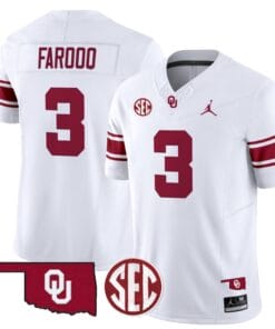 Jalil Farooq Jersey #3 Oklahoma Sooners Football Throwback Vapor Limited Stitched White