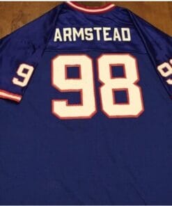 Jessie Armstead Jersey New York Giants Custom Throwback Football Blue Red White Trim