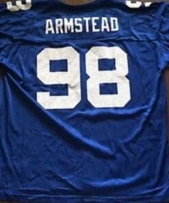 Jessie Armstead Jersey New York Giants Custom Throwback Football Blue White Trim