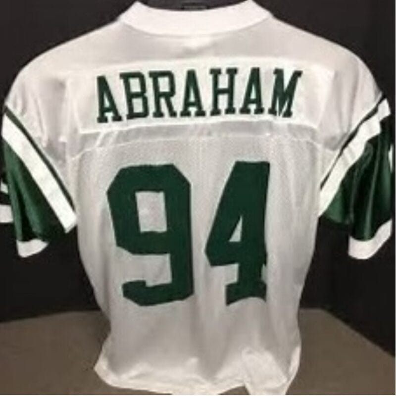 John Abraham Jersey New York Jets Custom Throwback Football White 8 John Abraham Jersey New York Jets Custom Throwback Football White