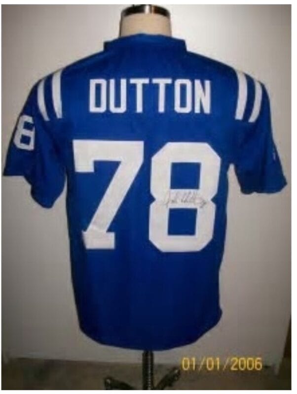 John Dutton Jersey Baltimore Colts Custom Throwback Football Blue