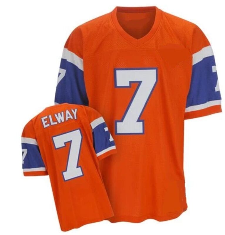 John Elway Jersey Denver Broncos Custom Throwback Football Orange
