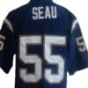 Junior Seau Jersey San Diego Chargers Custom Throwback Football Dark Blue