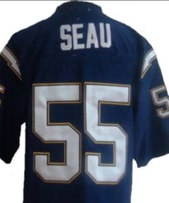 Junior Seau Jersey San Diego Chargers Custom Throwback Football Dark Blue
