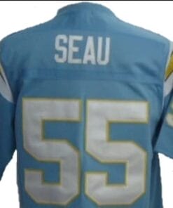 Junior Seau Jersey San Diego Chargers Custom Throwback Football Power Blue