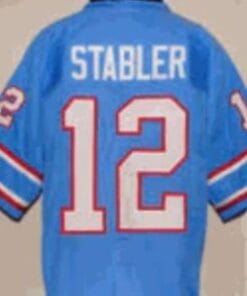 Ken Stabler Jersey Houston Oilers Custom Throwback Football Blue