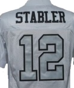 Ken Stabler Jersey Oakland Raiders Custom Throwback Football Silver