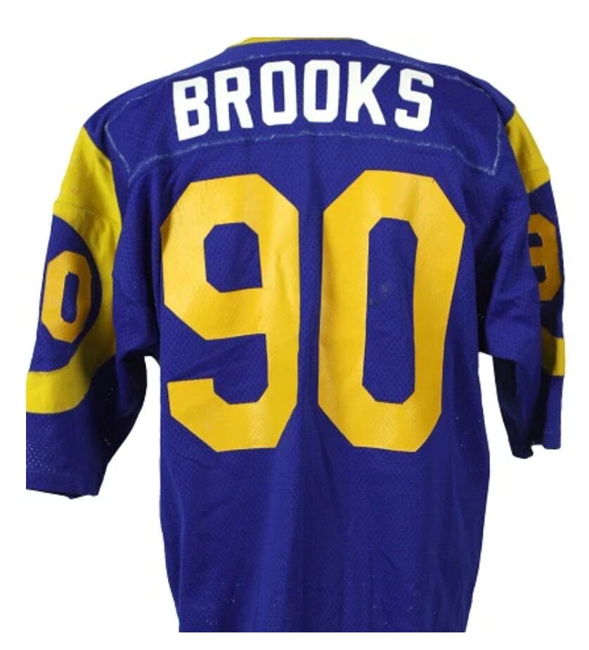 Larry Brooks Jersey Los Angeles Rams Custom Throwback Football Blue 1 Larry Brooks Jersey Los Angeles Rams Custom Throwback Football Blue