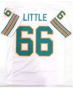 Larry Little Jersey Miami Dolphins Custom Throwback Football White