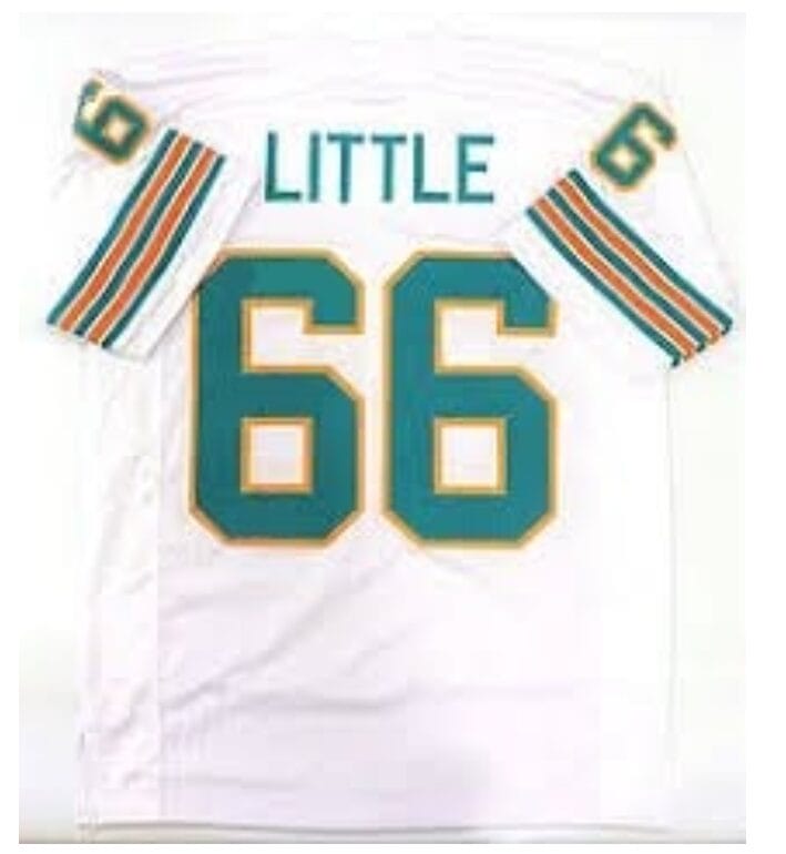 Larry Little Jersey Miami Dolphins Custom Throwback Football White 8 Larry Little Jersey Miami Dolphins Custom Throwback Football White