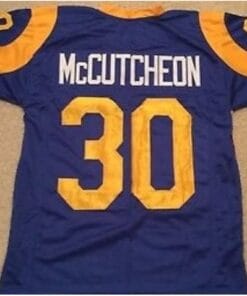 Lawrence McCutcheon Jersey Los Angeles Rams Custom Throwback Football Blue