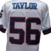 Lawrence Taylor Jersey New York Giants Custom Throwback Football White with Blue