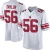 Lawrence Taylor Jersey New York Giants Custom Throwback Football White with Red