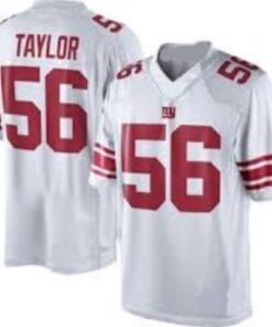 Lawrence Taylor Jersey New York Giants Custom Throwback Football White with Red