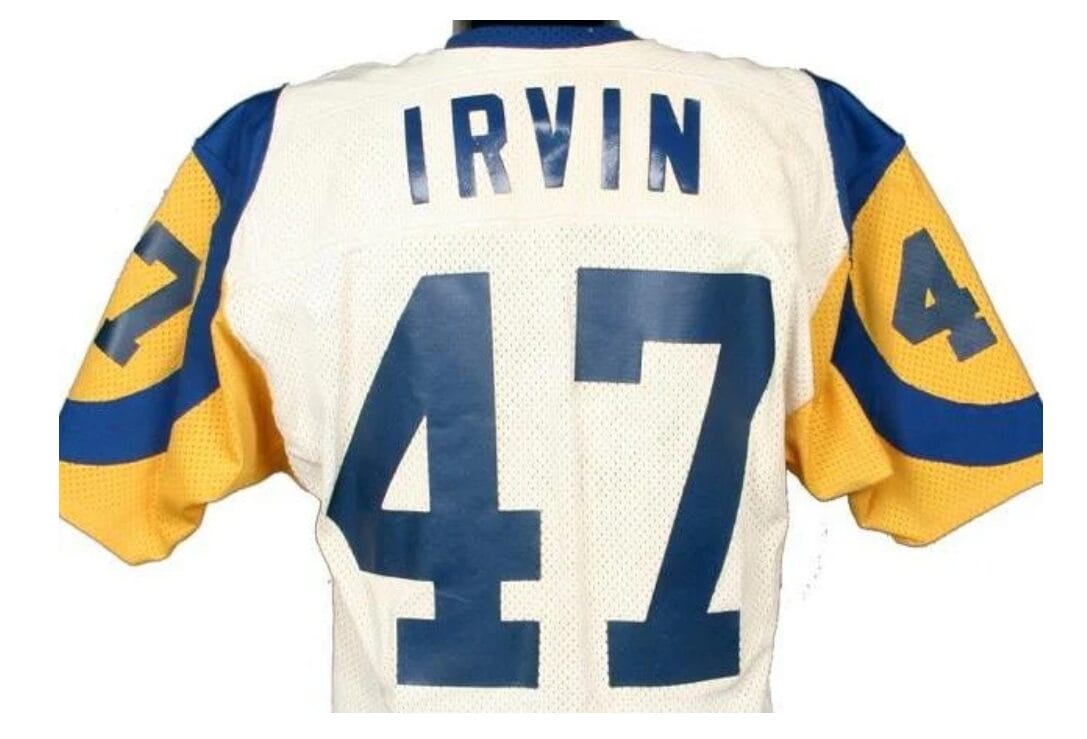 Leroy Irvin Jersey Los Angeles Rams Custom Throwback Football 8 Leroy Irvin Jersey Los Angeles Rams Custom Throwback Football