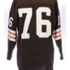 Lou Groza Jersey Cleveland Browns Long Sleeve Vintage Style Custom Throwback Football Brown