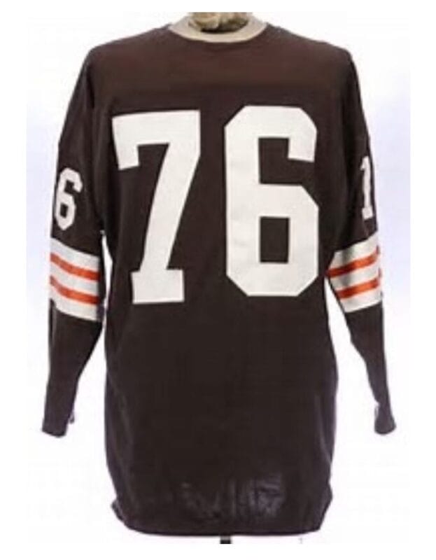 Lou Groza Jersey Cleveland Browns Long Sleeve Vintage Style Custom Throwback Football Brown