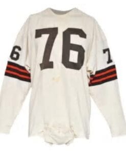 Lou Groza Jersey Cleveland Browns Long Sleeve Vintage Style Custom Throwback Football White