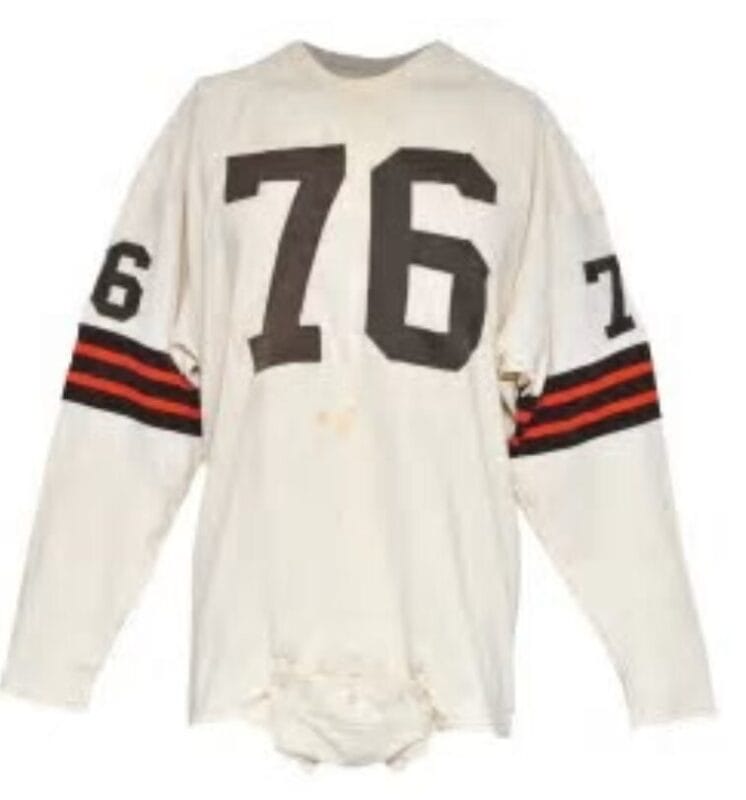 Lou Groza Jersey Cleveland Browns Long Sleeve Vintage Style Custom Throwback Football White 8 Lou Groza Jersey Cleveland Browns Long Sleeve Vintage Style Custom Throwback Football White