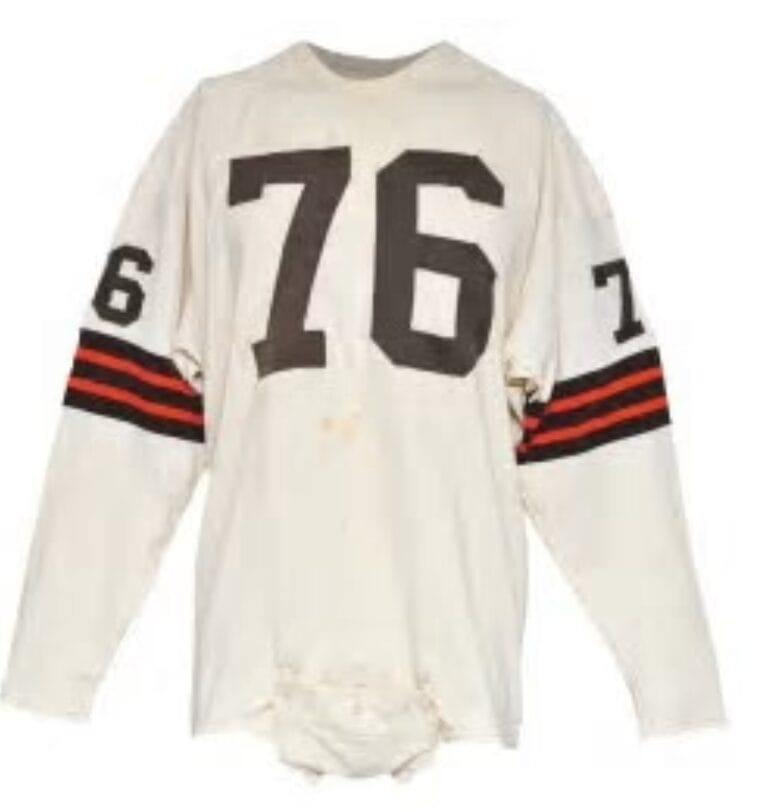 Lou Groza Jersey Cleveland Browns Long Sleeve Vintage Style Custom Throwback Football White 1 Lou Groza Jersey Cleveland Browns Long Sleeve Vintage Style Custom Throwback Football White