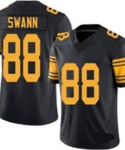 Lynn Swann Jersey Pittsburgh Steelers Custom Throwback Football Black with Gold numbers