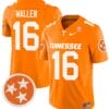 Morgan Wallen Jersey #16 Tennessee Volunteers Vapor Limited College Football Orange