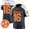 Morgan Wallen Jersey #16 Tennessee Volunteers Vapor Limited College Football Grey Alternate 4 Morgan Wallen Jersey #16 Tennessee Volunteers Vapor Limited College Football Grey Alternate