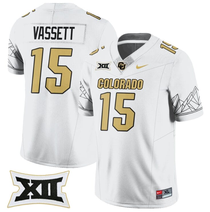 Mark Vassett Jersey #15 Colorado Buffaloes 2024 Vapor Limited NCAA Football White