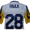 Marshall Faulk Jersey Los Angeles Rams Custom Throwback Football White