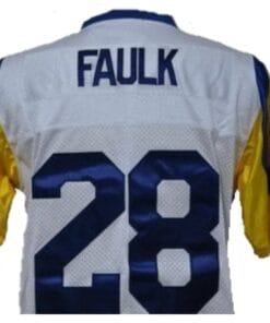 Marshall Faulk Jersey Los Angeles Rams Custom Throwback Football White